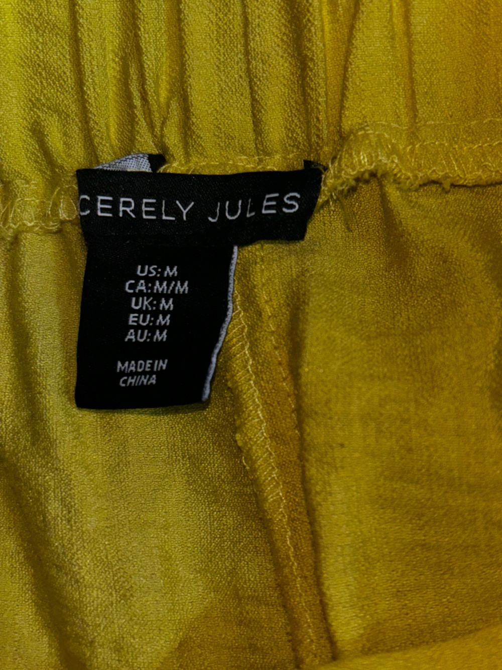 Sincerely Jules Yellow Wide Leg Pants Lightweight Elastic Waist Linen Style - Picture 5 of 9